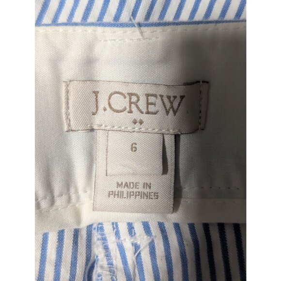 J.Crew Seersucker Pants Womens Sz 6  25" Inseam Cropped Coastal Chic Preppy - Picture 9 of 11